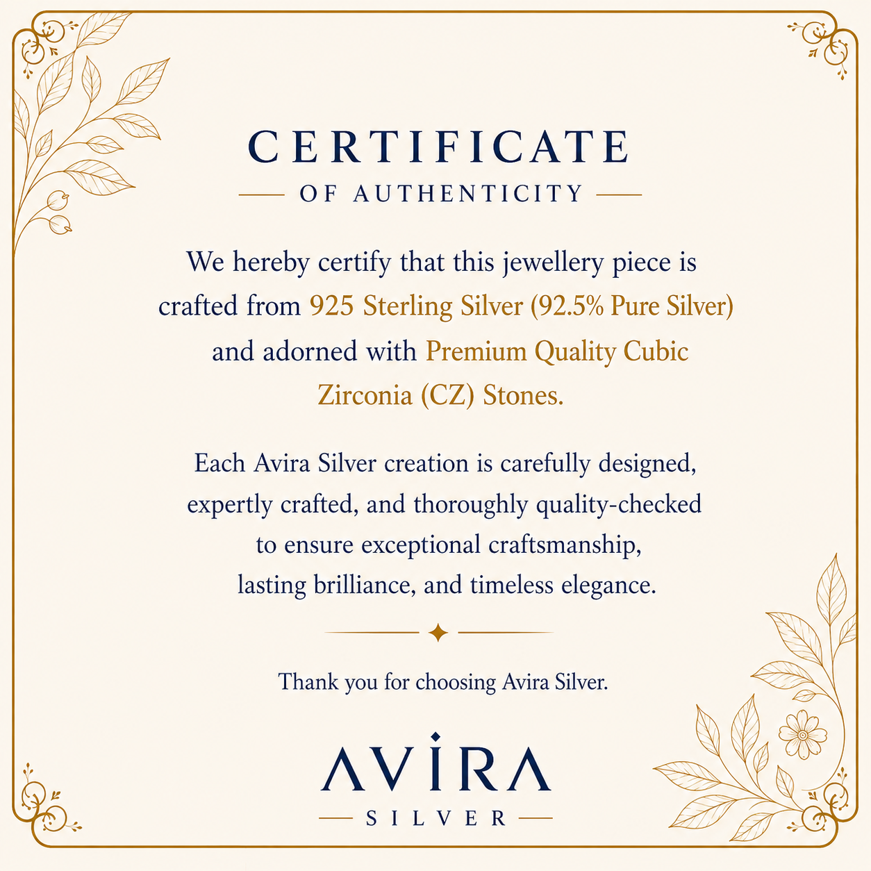 Avira Silver Certified Authenticity Certificate